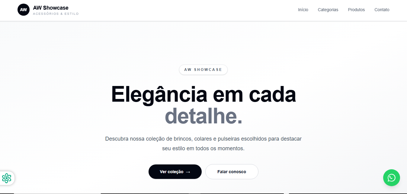 AW Showcase - Vitrine online de produtos
