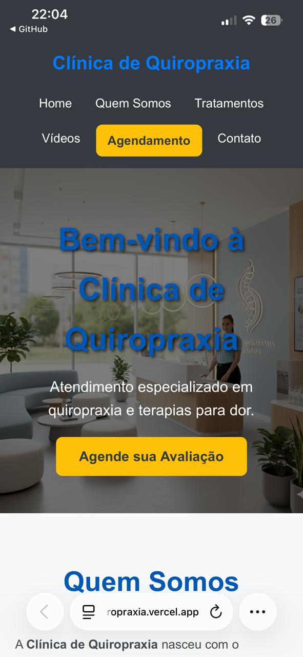 Site de Clínica de Quiropraxia